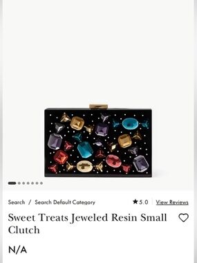 KATE SPADE Sweet Treats Jeweled Black Resin Small Clutch with Multicolor Gems